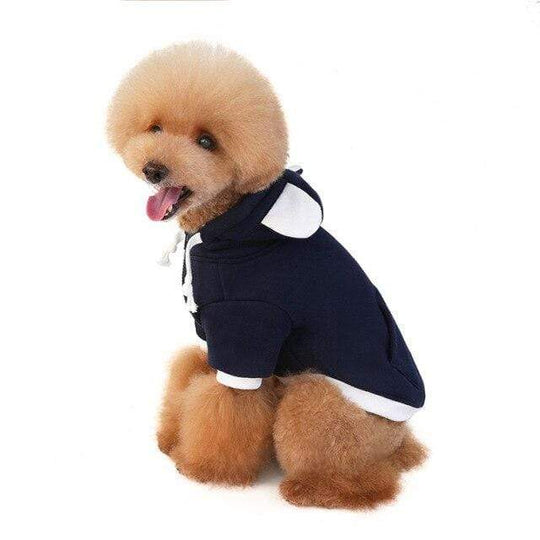 dog hoodies with hood autumn winter wear clothes for puppy pet bear ear fleece sweatshirt for french bulldog frenchie world shop navy blue m 31957717516437 540x