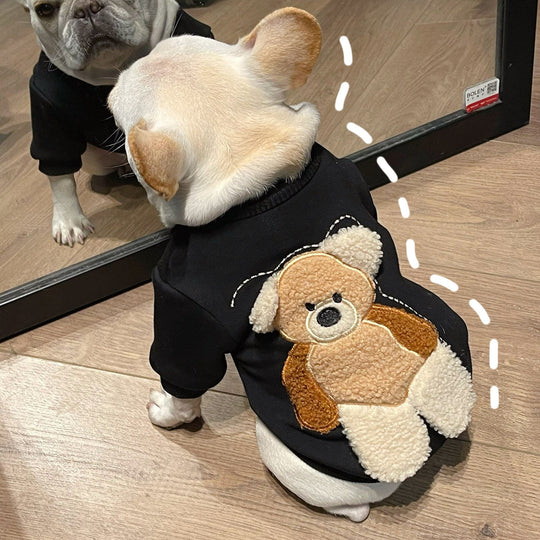 pet dog fashion bear embroidered clothes for small dogs clothing french bulldog plush sweater for pug apparel yorkies outfit frenchie world shop 36709216977154 540x